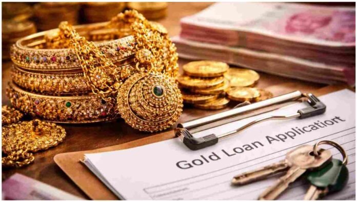 Gold jewellery and Indian currency representing gold loan repayment and new RBI rules for borrowers