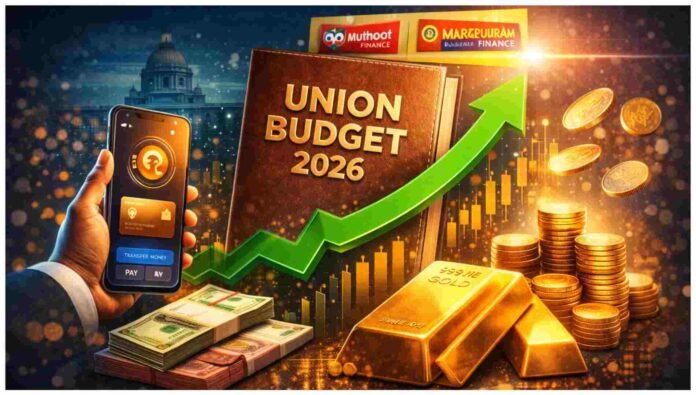Union Budget 2026 gold loan interest rate relief with digital banking and gold coins