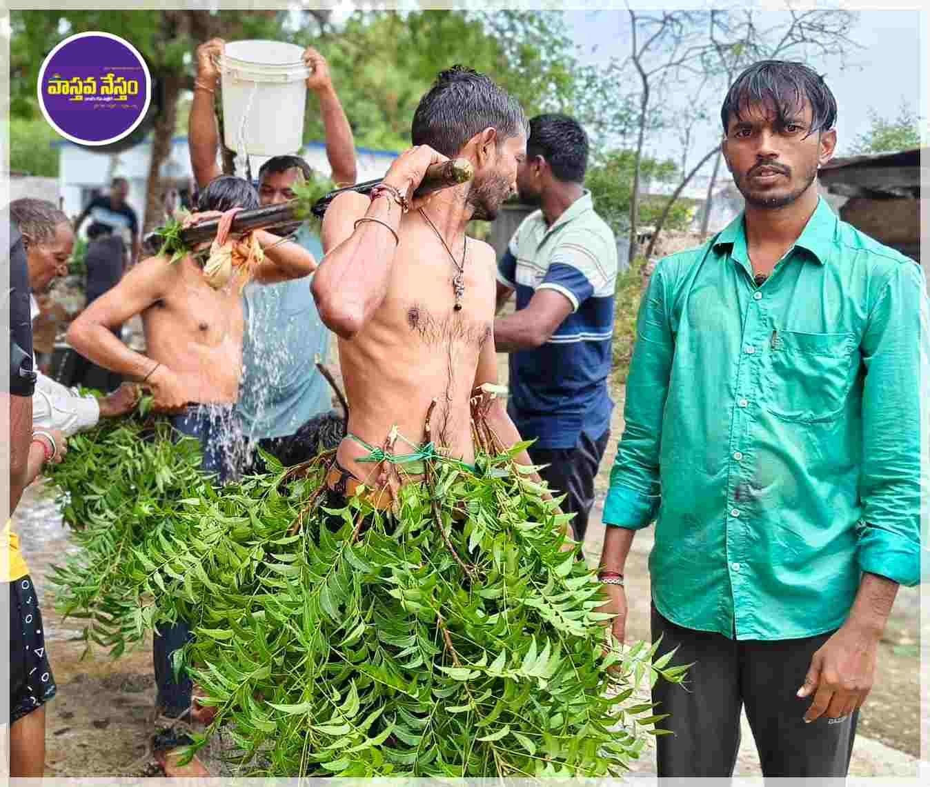 Farmers performing Kappatalli rituals for rain in Varthamannur Adilabad