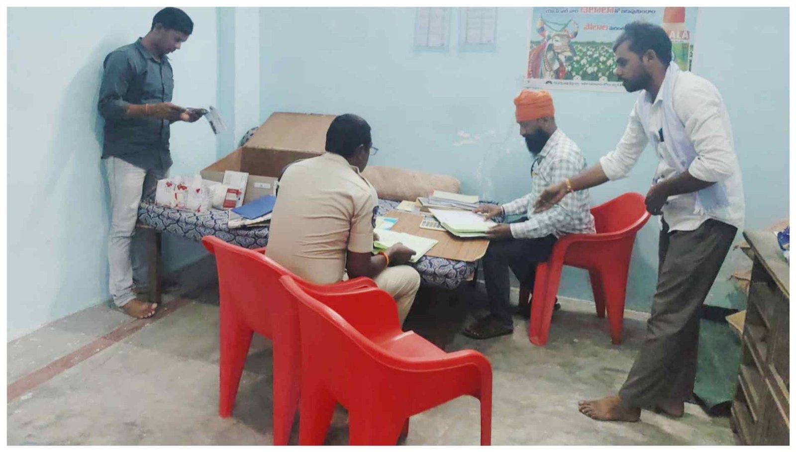 Adilabad Police team led by SP Akhil Mahajan raiding illegal money lenders